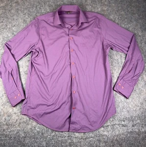 Peter Millar Summer Comfort Shirt Mens Large Pink Blue Plaid Button Down Check - Picture 1 of 7