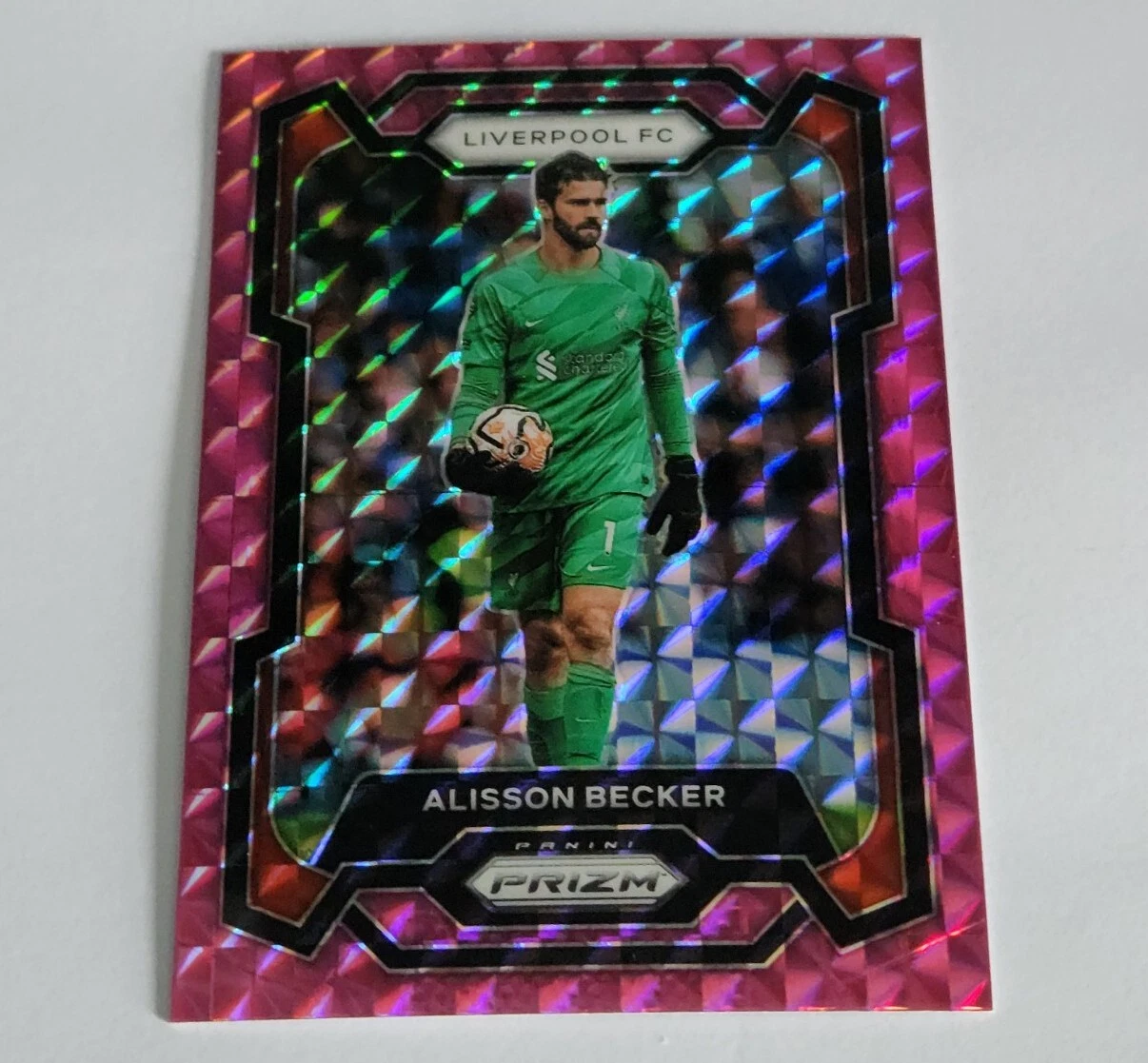 2023-24 Panini Prizm EPL Alisson Becker Pink Mosaic Prizm #78