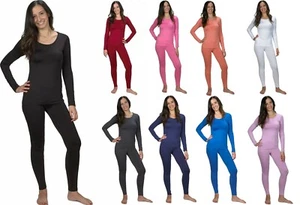 Conjunto de 2 piezas de ropa interior térmica ultra suave para mujer conjunto de Johns largos con forro polar - Imagen 1 de 41