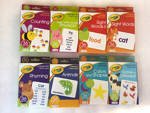 8 Crayola Flash Cards Same/ Different, Rhyming, Phonics, Counting, Animal