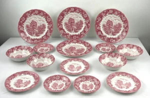 Vintage Franciscan Staffordshire Homeland Pink - 15 Piece assorted set - Picture 1 of 20