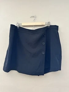 Fashion Nova Womens Annita Wrap Skort Skirt Size 2X Black Button Academia Goth - Picture 1 of 8