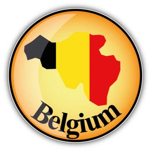 Belgium Map Flag Glossy Label Car Bumper Sticker Decal - Imagen 1 de 1