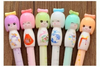 Kawaii Japanese Doll Pen. Fine liner, cute stationery. UK Seller. Black ink.  - Image 1 of 4