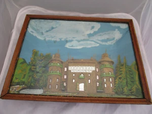 Antik Eingerichtetes, POLEN hinterm Glas, Schlossanlage, KORKARBEIT 32x42x8 - Bild 1 von 8