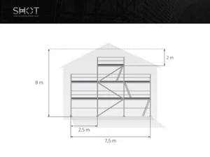 8x7,5m Arbeitsgerüst Giebelgerüst Alu-scaff 73 Aluminiumgerüst  Lieferung 0€ - Bild 1 von 9