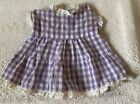Antique Gingham Dress For French Or German Bisque Doll