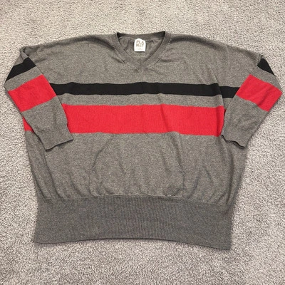 Suéter Planet by Lauren G Mujer Talla Única Gris Rayas Cuello en V Canguro Cápsula Foto 1 de 4