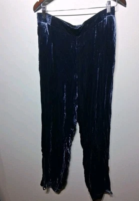 Go By Go Silk Luxe Velvet Navy "Parachute" Jogger Ankle Zip Pants Size M - Image 1 of 4