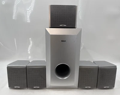 ¡Lote de 6 altavoces y subwoofers RCA HTS3000 probados! Sin cable.   EB-18447 Foto 1 de 4