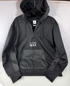 Nike Air Max Therma-FIT Hoodie Pullover Herren Groß Schwarz Grau 1/4 Reißverschluss DO7237-010 - Bild 1 von 10
