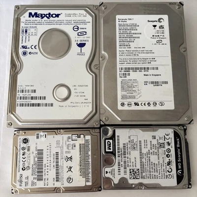 Lote Mixto De 4 Discos Duros Master 200GB Seagate 40GB Fujitsu & WD 320GB Foto 1 de 4