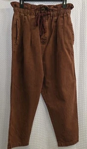 Free People Paperbag-Hose Margate burgunderrot hohe Taille plissiert Größe Medium - Bild 1 von 11