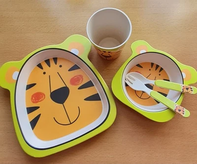 Geschirr Set für Kinder, 5- teilig,  Löwe, Melamin - Bild 1 von 4