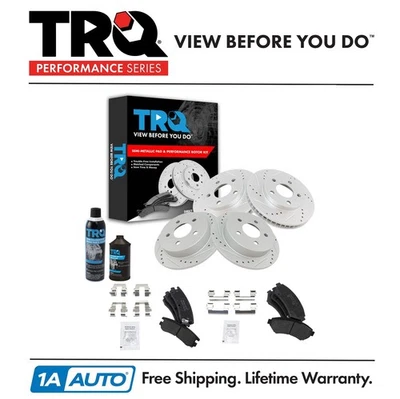 Kit de rotor delantero y trasero metálico TRQ Performance con productos químicos Foto 1 de 4
