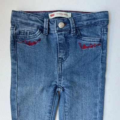 Jeans Levi's Niñas Bordados 710 Súper Ajustados Love Denim Niño Pequeño 18 Meses Foto 1 de 4