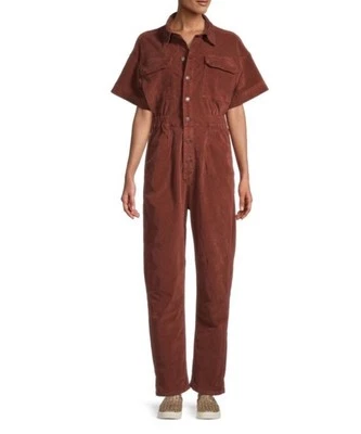 Новый с ценниками комбинезон Free People Marci Corduroy Utility средний коричневый расслабленный богемный шик L - Изображение 1 из 4