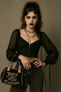 For Love & Lemons schwarz transparent Bauernärmel bauchfreies Oberteil Gr. S CT1799-H021 Reißverschluss hinten - Bild 1 von 20