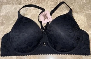 Sujetador push-up Savage Fenty X Lujoso de encaje 40D cierre frontal negro con aros nuevo - Imagen 1 de 7