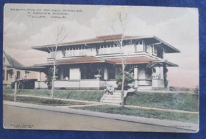 ca1910 Tulsa Oklahoma Denver Street Winkler Home Hand Colored Postcard - Picture 1 of 2