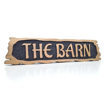 Personalised Oak house sign,Carved,Custom engraved outdoor wooden name plaque - Image 1 of 4