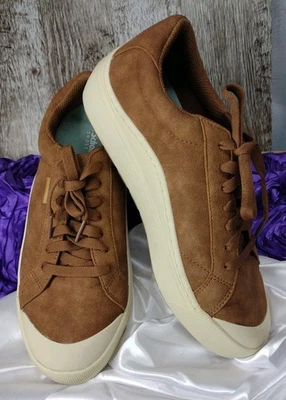 Tênis plataforma Dr. Scholl's Time Off camurça falsa tostado bege 8,5M em excelente estado usado - Imagem 1 de 4