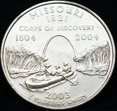 2003 D Missouri Statehood BU Washington Quarter from U.S. Mint Roll  - Image 1 of 2
