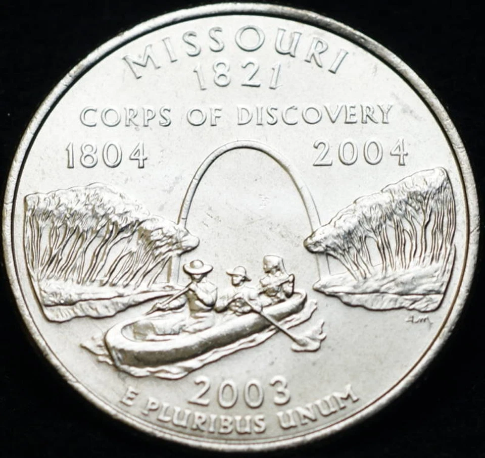 2003 D Missouri Statehood BU Washington Quarter from U.S. Mint Roll  - Image 1 of 2
