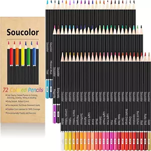 72-Color Colored Pencils for Adult Coloring Books, Back to School Supplies, Soft - Picture 1 of 12