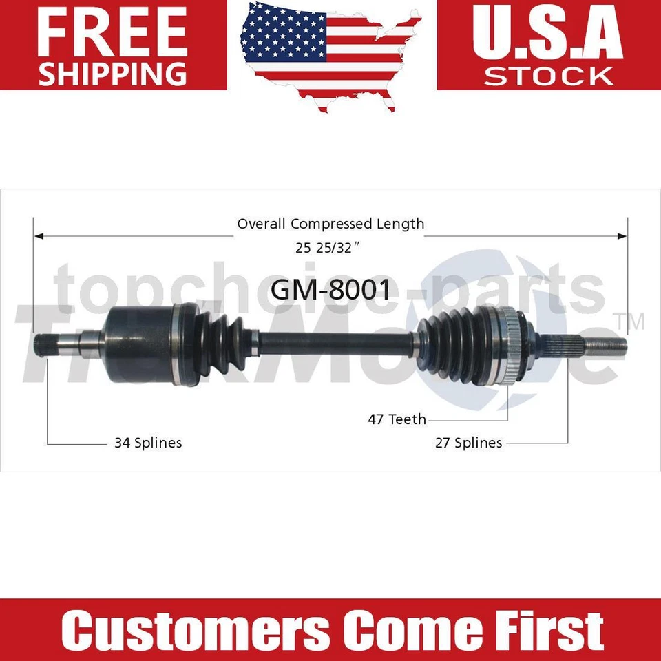 OE Front Passenger Right Side CV Axle Shaft For 1984-1990 Chevrolet Celebrity - Image 1 of 1