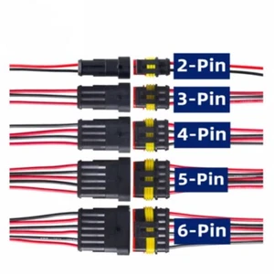 12V 2-6 Pin Cable Wire Connector Plug Waterproof Sealed Fit Electric Car - Picture 1 of 9