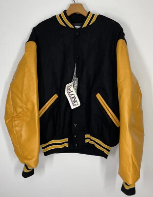 Vintage Deadstock DeLong Wool 46 LARGE Blank Letterman Varsity  SNAP Jacket USA - Image 1 of 4