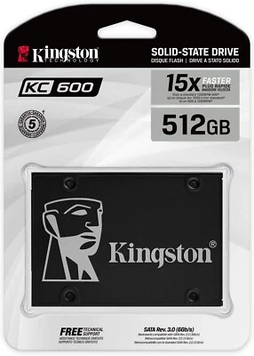 Kingston SSD KC600 512GB 2.5" SATA3 Solid State Drive (3D TLC)Model: SKC600/512G - Image 1 of 4