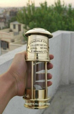 Brass Lamp 7'' Nautical Polished Brass Ship Lantern Maritime Miners Oil Lamp - Image 1 of 3