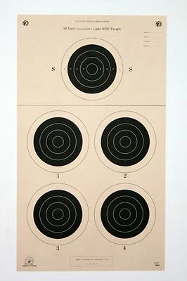 NATIONAL TARGET A-31 [A31] NRA Official 50 Yard Smallbore Light Rifle Target, on Tagboard (24)