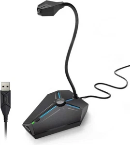 CMTECK G006 Series USB Desktop/Laptop Computer Condenser Microphone, Black - Picture 1 of 3