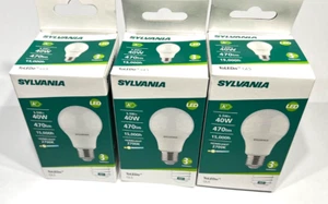 LED GLS Bulb 5.5w 2700k Warm White E27 Sylvania ToLEDo Pack of 3 Lamps 470 Lumen - Picture 1 of 7