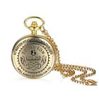 Steampunk Quartz Pocket Watches 'To My Son Love Dad' Pendant Necklace Chain Gift