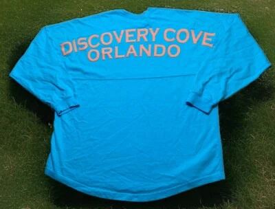 Discovery Cove Orlando Spirit Jersey NEW Sea World L/S Shirt Medium Blue Dolphin - Image 1 of 4