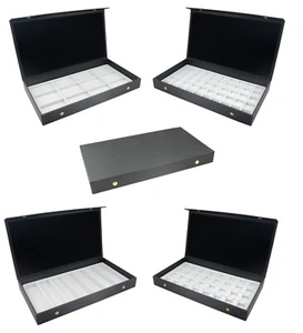 Black Retail Display Case with Snap Close Lid & Choice of White Velvet Insert - Picture 1 of 31