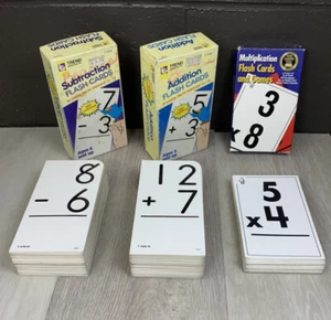 Lot of 3 Vintage Trend Enterprises Add Subtract Multiply Flash Cards - 80s & 90s - Picture 1 of 12
