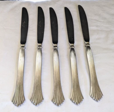 Rogers Stainless Dinner Knives  Flatware Lot of 5 Ribbed - Image 1 of 4
