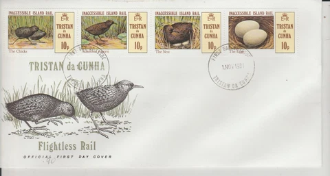TRISTAN da CUNHA  Inaccessible Island Rail  FIRST DAY COVER 1981 Cover