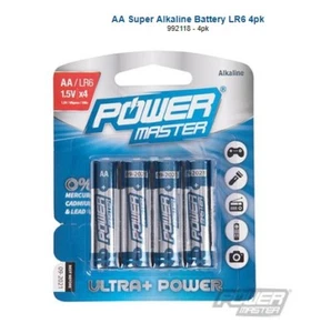 POWER MASTER AA SUPER ALKALINE LR6 BATTERY 4 PACK - Picture 1 of 2