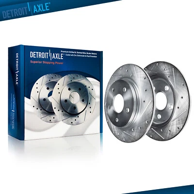 10.64" REAR Drilled Slotted Disc Brake Rotors for Chevy Malibu Pontiac G5 G6 - Image 1 of 4