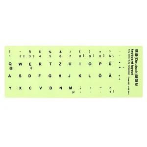 German Keyboard Stickers Glow in the Dark, Keyboard Cover, Black - Picture 1 of 6