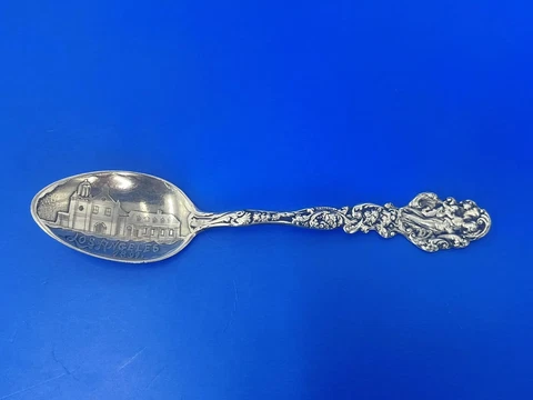 1891 Gorham Versailles Los Angeles Mission Sterling Silver Souvenir Spoon Cover