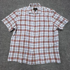 Camicia JOS A BANK Reserve uomo XL lino a quadri con bottoni manica corta casual - Foto 1 di 10