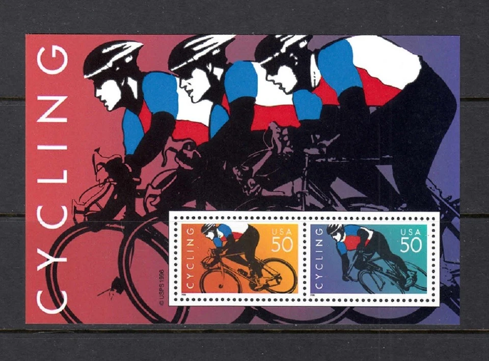 USA PANE SC# 3119 CYCLING PANE OF 2 MNH - Image 1 of 1