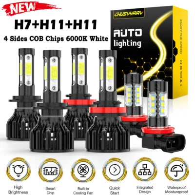 LED Headlight + Fog Light For Land Rover LR2 LR4 2010 2011 2012 2013 2014 2015 - Image 1 of 4